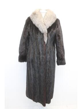 Mint Black Muskrat & Fox Fur Coat Jacket Women Woman Size4-6 Small